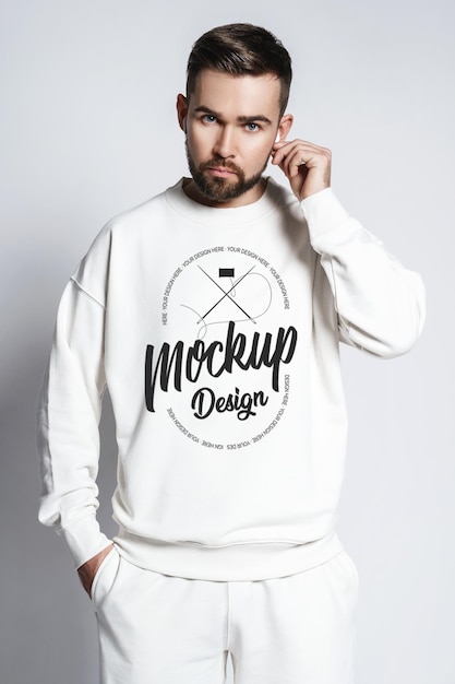 Sweat shirt t shirt hoodies mockup design for branding