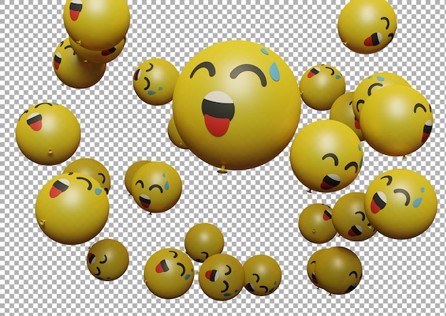 Emoticon o emoji con palloncino sorridente sudore perfetto per social media, branding, promozione pubblicitaria