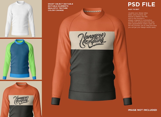 Sweater raglan lange mouw mockup