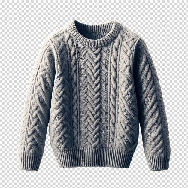 PSD a sweater with a pattern of gray and white stripes