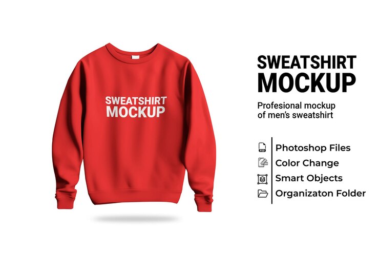 PSD sweatshirt mockup for professional presentation
