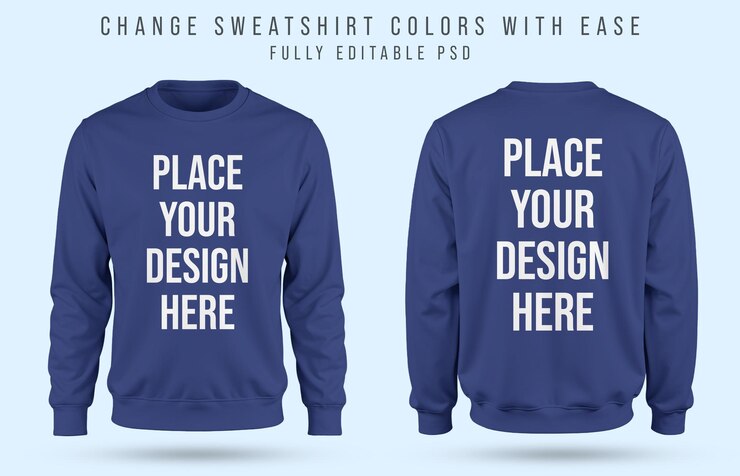 PSD sweatshirt mockup template for clothing design presentation
