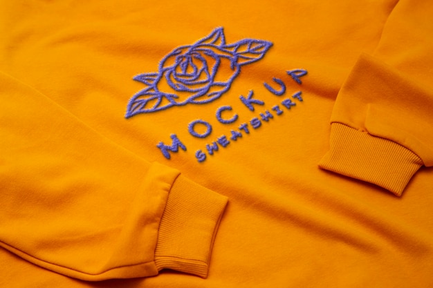 Sweatshirt with embroidery mockup