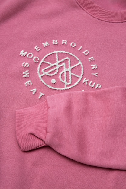 Premium PSD | Sweatshirt with embroidery mockup