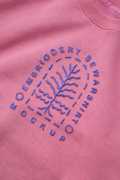 Sweatshirt with embroidery mockup