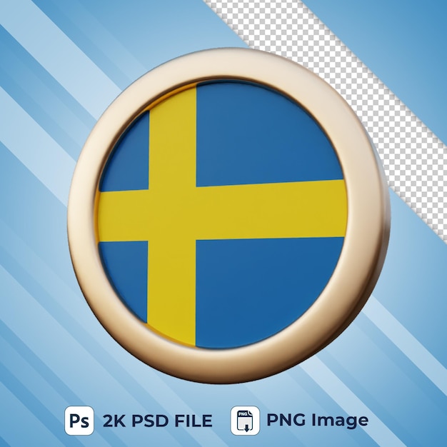 PSD bandiera della svezia 3d