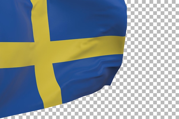 Sweden flag isolated. Waving banner. National flag of Sweden