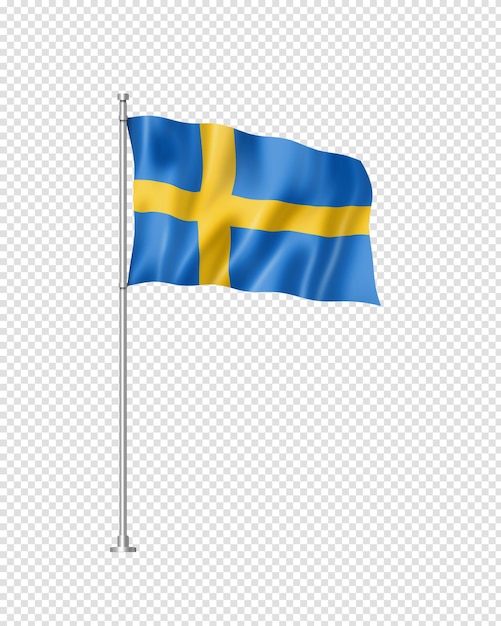 PSD swedish flag isolated on white