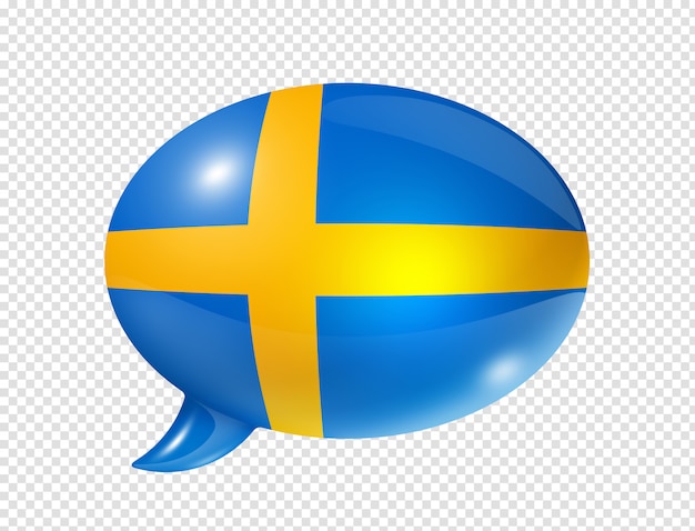 PSD swedish flag speech bubble