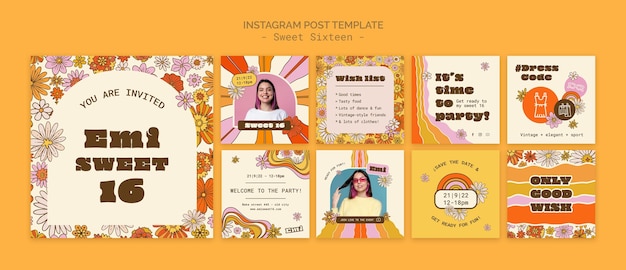 Dolce 16 raccolta di post di instagram di celebrazione