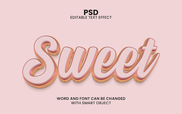 Sweet 3d editable psd text effect