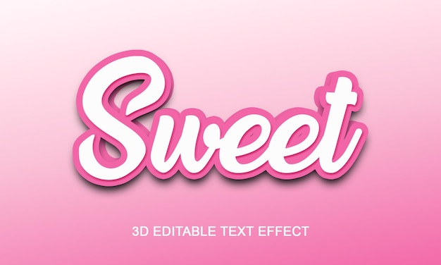 PSD sweet 3d editable text effect with premium background