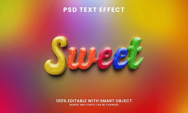 PSD sweet 3d style text effect template