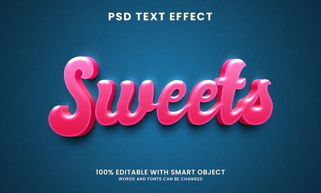 PSD sweet 3d text effect