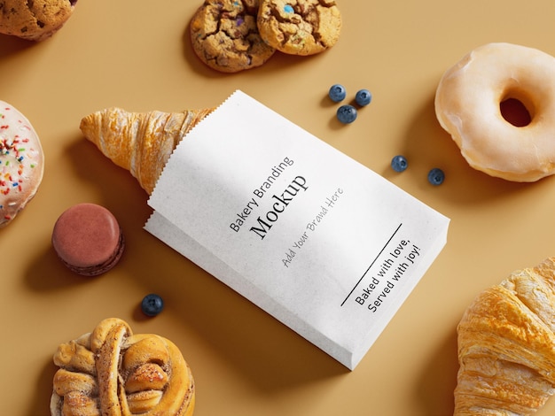 Sweet bakery branding mockup