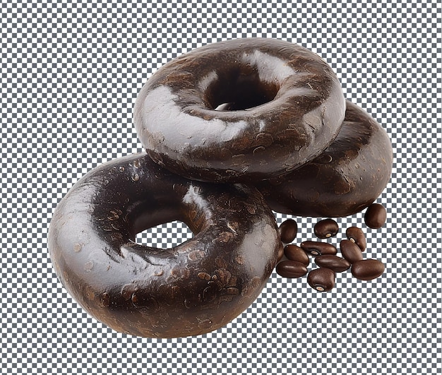 PSD sweet black bean bagels isolated on transparent background
