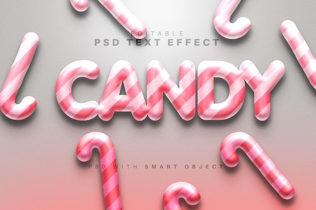 Sweet candy 3d glanzend teksteffect