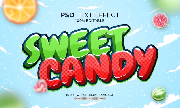 Effetto testo sweet candy