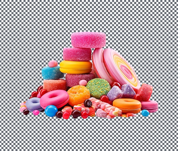 Sweet candy and treat isolated on transparent background