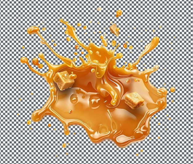 PSD sweet caramel syrup isolated on transparent background