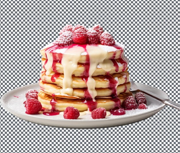 PSD sweet cheesecake stuffed pancakes isolated on transparent background