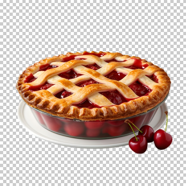 PSD sweet cherry cake isolated transparent background