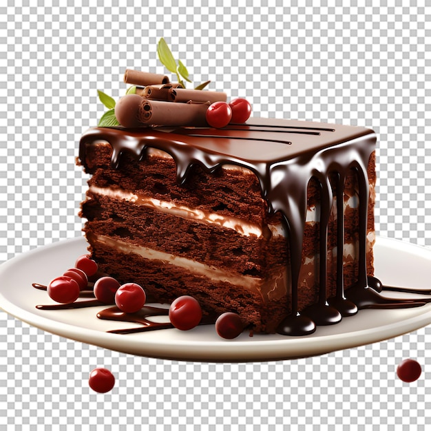 PSD sweet chocolate cake isolated transparent background