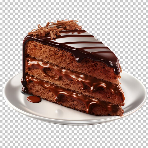 Sweet chocolate cake isolated transparent background