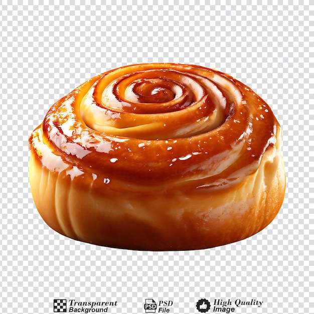 PSD sweet cinnamon bun roll isolated on transparent background