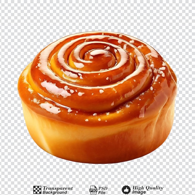 PSD sweet cinnamon bun roll isolated on transparent background