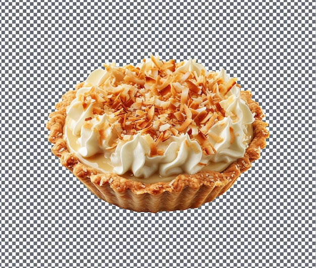 PSD sweet coconut cream pie geïsoleerd op een doorzichtige achtergrond