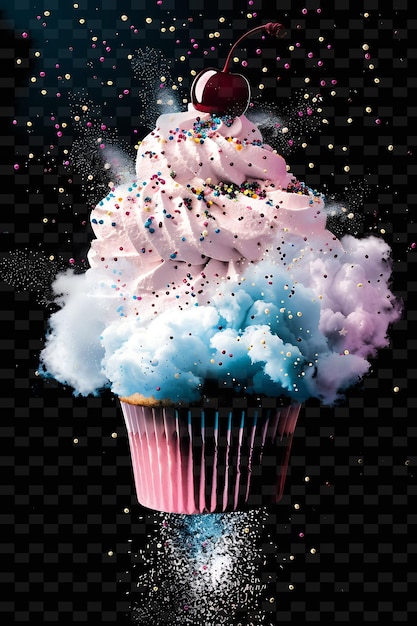 PSD sweet cumulus cloud with cotton candy clouds and sugar sprin neon color shape decor collections