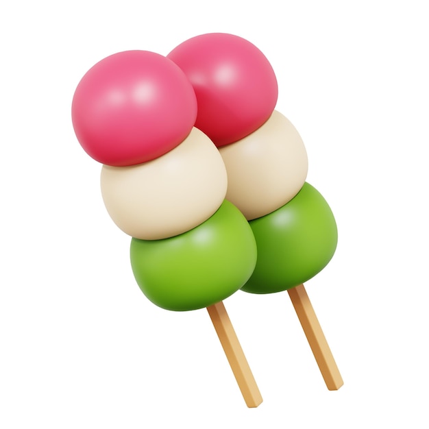 PSD sweet dango 3d illustration