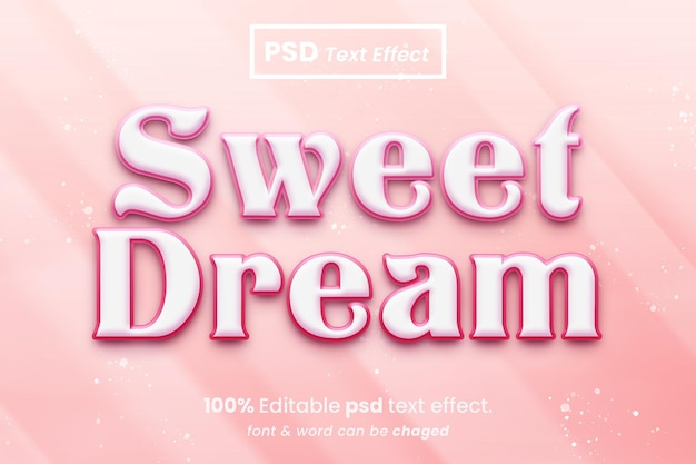 Sweet Dream Błyszczący Edytowalny Efekt Tekstowy 3d