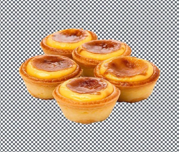 PSD sweet egg custard tarts isolated on transparent background