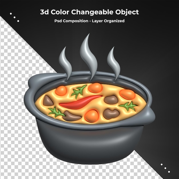 Sweet fast food colorful glossy 3d rendering realistic icon