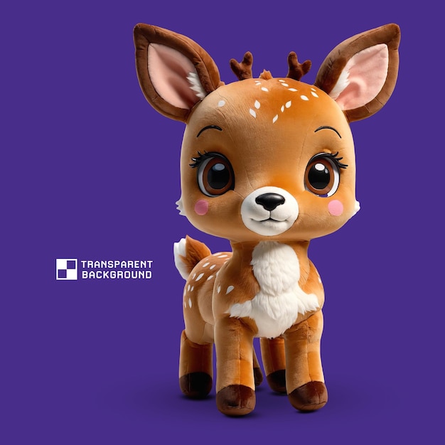 PSD sweet fawn plush toy transparante achtergrond voor veelzijdig gebruik