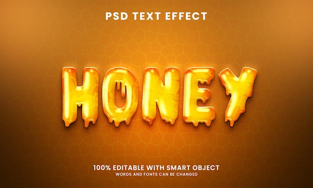 PSD sweet honey 3d style text effect