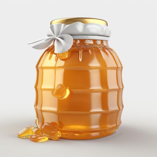 Sweet honey jar psd on a white background