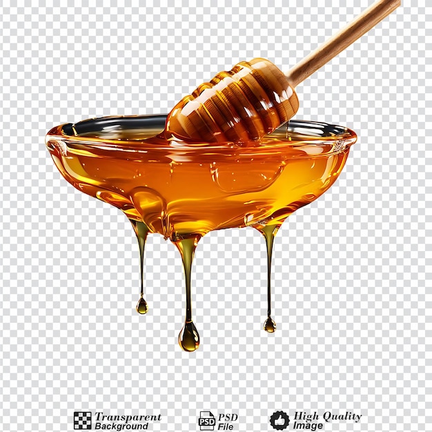 PSD sweet honey spill drip isolated on transparent background