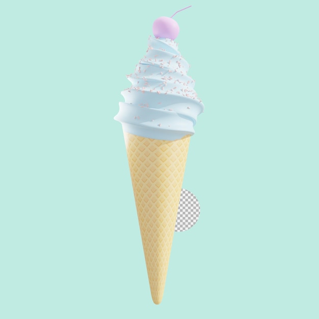 Sweet ice cream concept 3d icon rendering