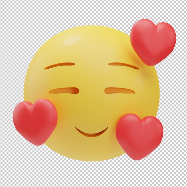 Sweet love emoji 3d illustration