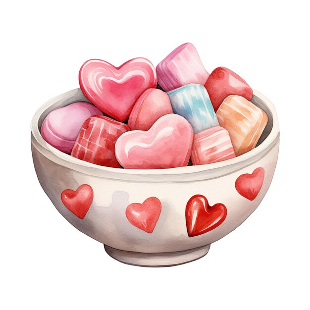 PSD sweet love symphony valentine candy bowl tempting sugary delights for a romantic celebration