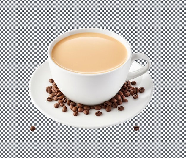 PSD sweet milk tea in cup isolated on transparent background