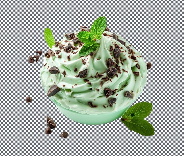 Chip di cioccolato alla menta dolce isolato su uno sfondo trasparente