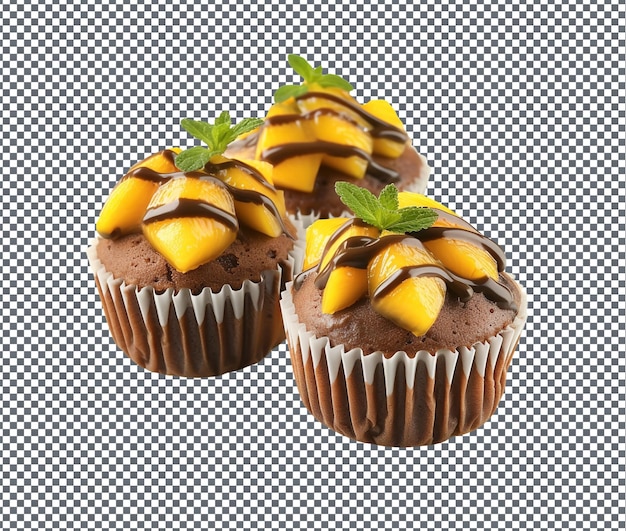PSD sweet mocha mango muffins isolated on transparent background