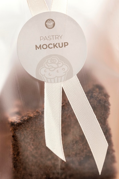 Sweet pastry in transparent packaging mockup