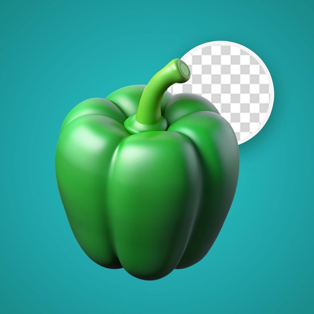 Sweet pepper fruit isolated on transparent background