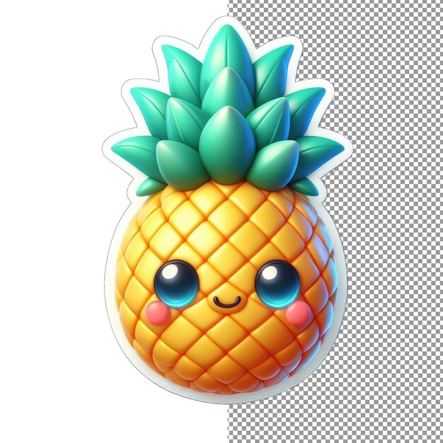 PSD sweet and playful cute fruit characters in sticker form