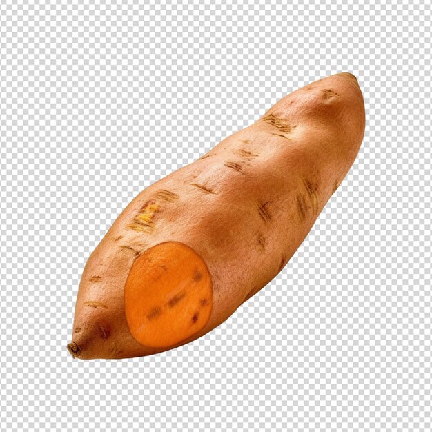 PSD sweet potato isolated on white